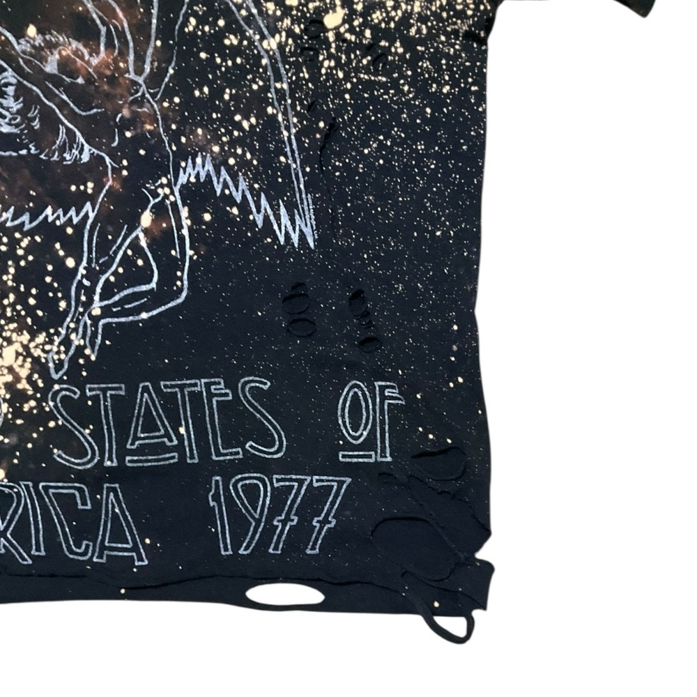 ⚡️ Led Zeppelin 1977 Tour Tee 🖤 Bleached‎ Distressed Rock Graphic Shirt M - Picture 3 of 5